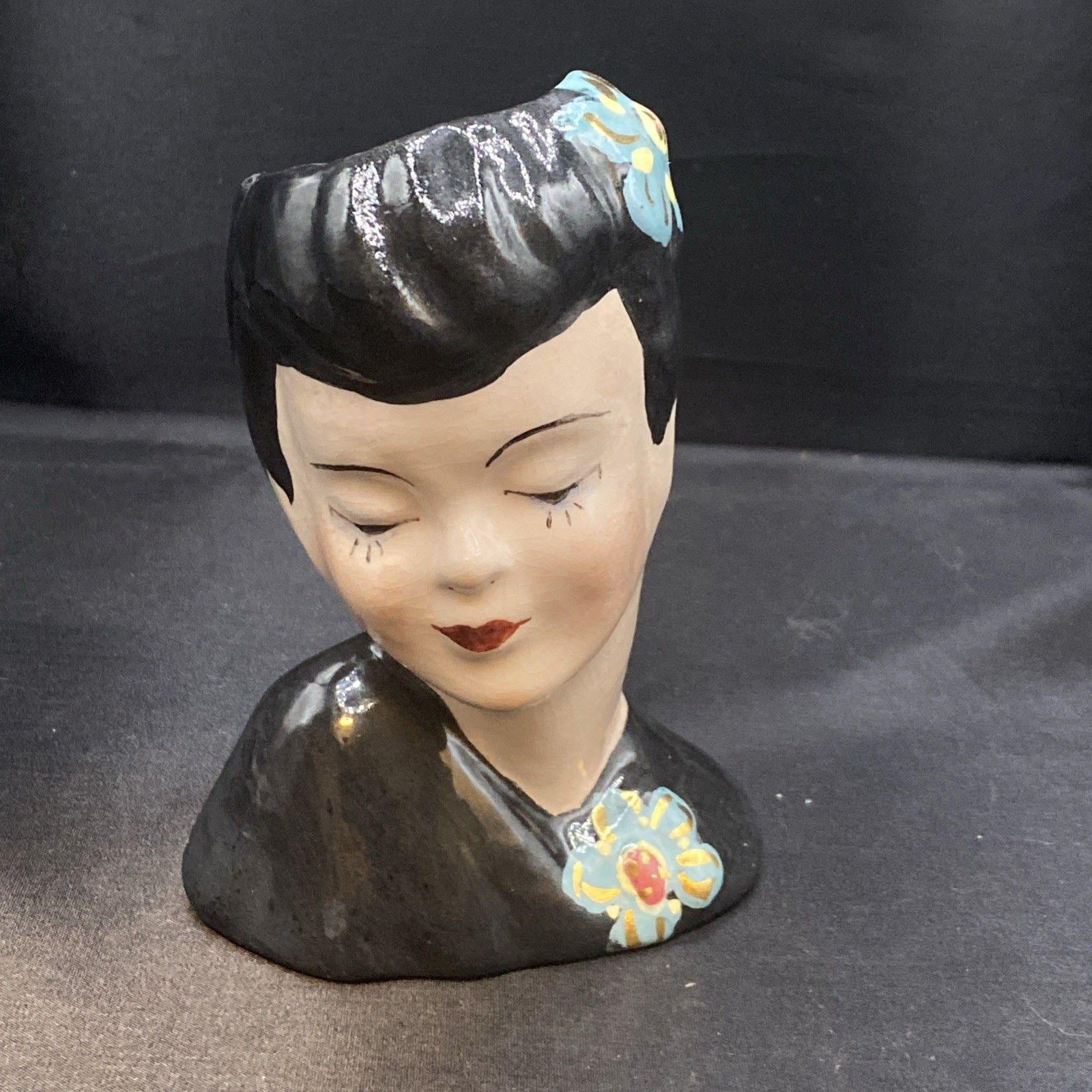 ビンテージ　クリスマスの装飾に最適なレディヘッドベース 女性の陶器製置物花瓶 ヴィンテージのレディヘッド花瓶、希少な装飾陶器 - Etsy 日本