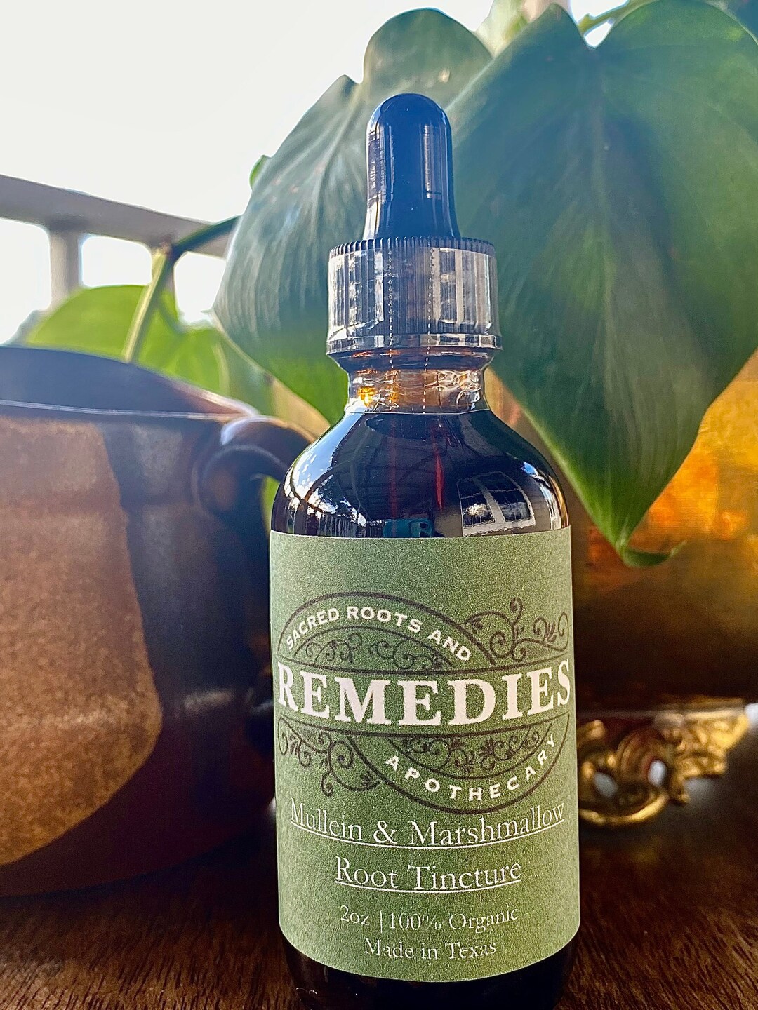 Organic Mullein and Marshmallow Root Respiratory Lung Tincture, Cold