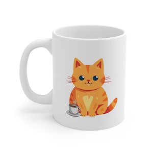 Cute Cat Coffee Mug, Adorable Pet Lovers Gift, Kitchen Decor, Cat-Themed Drinkware, Birthday Present, Cozy Morning Vibe