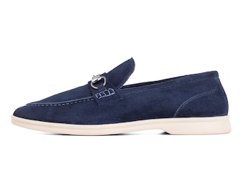 Echtleder Handmade Blau Loafer Schuhe Herren - Ardos - VV257
