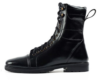 Genuine Leather Handmade Long Boots Men - Wyatt - VV212