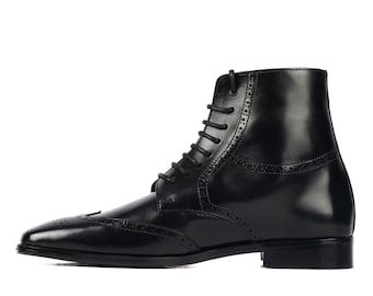 Genuine Leather Handmade Long Boots Men - Malindo  - VV229