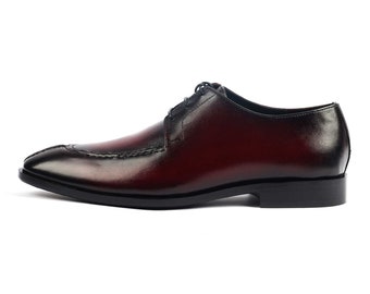 Genuine Leather Handmade Derby Shoes Men - Matteo - VV166