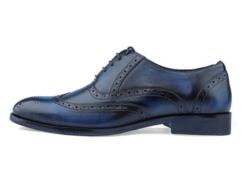 Zapatos Oxford Hechos a Mano en Piel Verdadera para Hombre - Alfonso - VV100