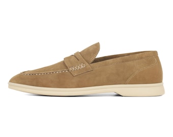 Echtleder Handgefertigte Tan Loafer Schuhe Herren - Nero - VV260