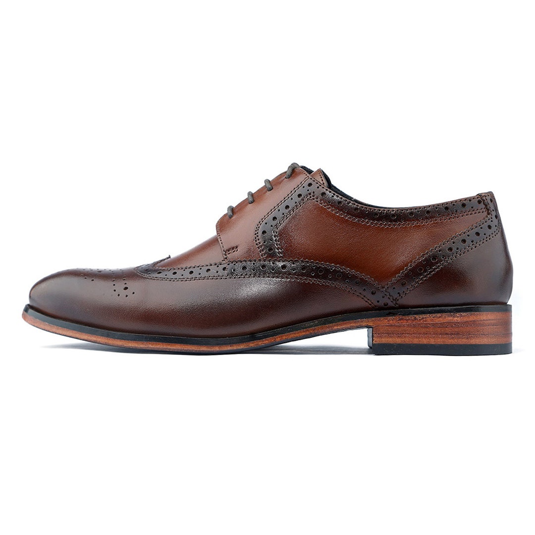 Chaussures richelieu en cuir véritable faites main pour hommes
