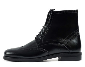 Genuine Leather Handmade Long Boots Men -  Darcy - VV204