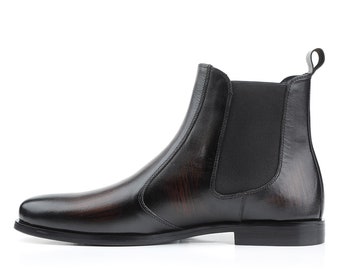 Genuine Leather Handmade Chelsea Boots Men - Nicollo - VV128