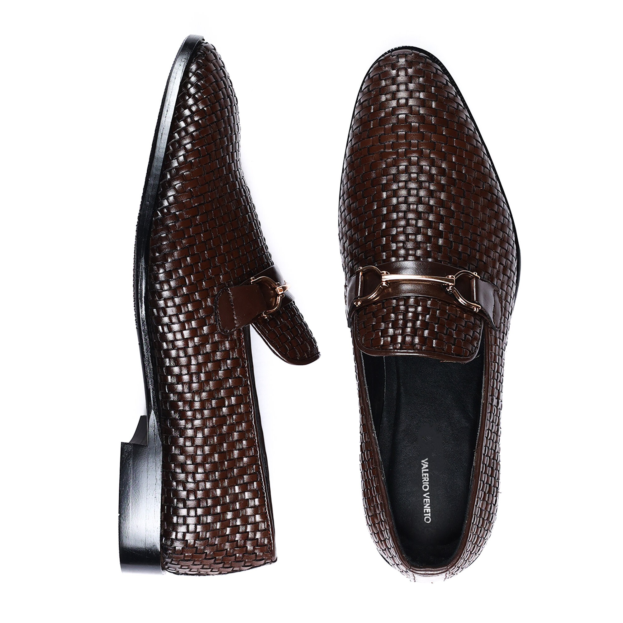 Mezlan Brown Woven Leather Handmade Loafers/Slip -Ons Magnanni 22702 Herrera Men main image 2
