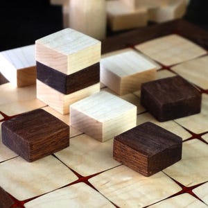 Handmade Hardwood Tak Board Game: Walnut, Maple & Padauk