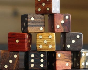 Handmade Exotic Hardwood Dice Sets: Eight Wood Species Available