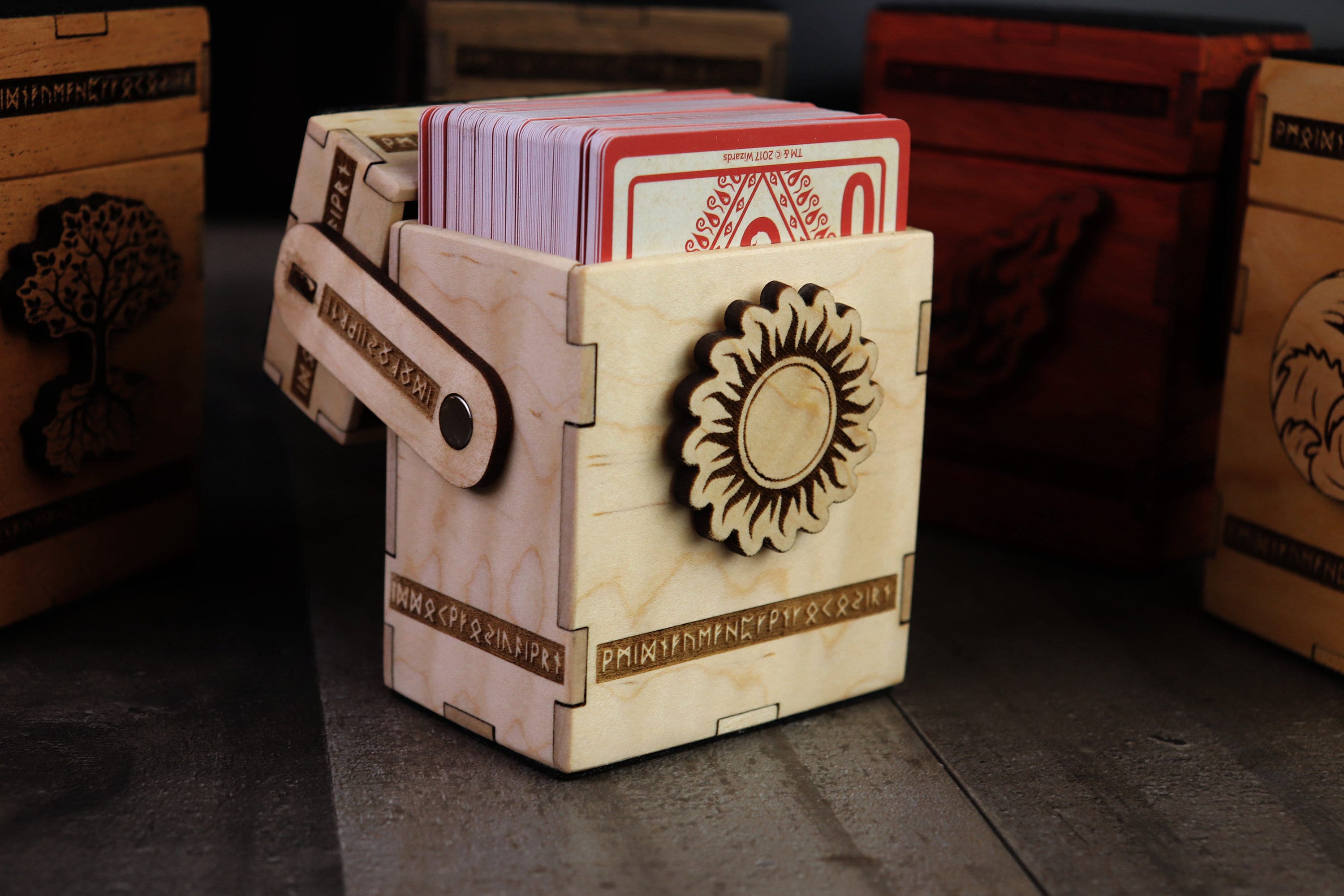 yugioh wooden card chest Copag Wooden Playing Card Box main image 1