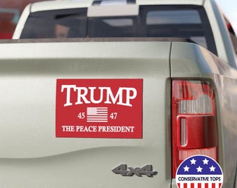 Trump the Peace President, Trump peace president, Trump car magnet, Trump Supporter Magnet, Political Car Magnet, trump truck magnet red