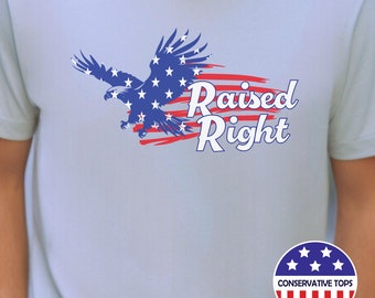 Raised right tshirt, Republican shirt gift, conservative shirt gift, tshirt for conservative, gift for Republican, unisex Short Sleeve Tee