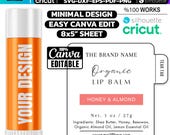 Canva Lip Balm Label Template: SVG, Cricut, Chapstick Sticker (Digital Download)