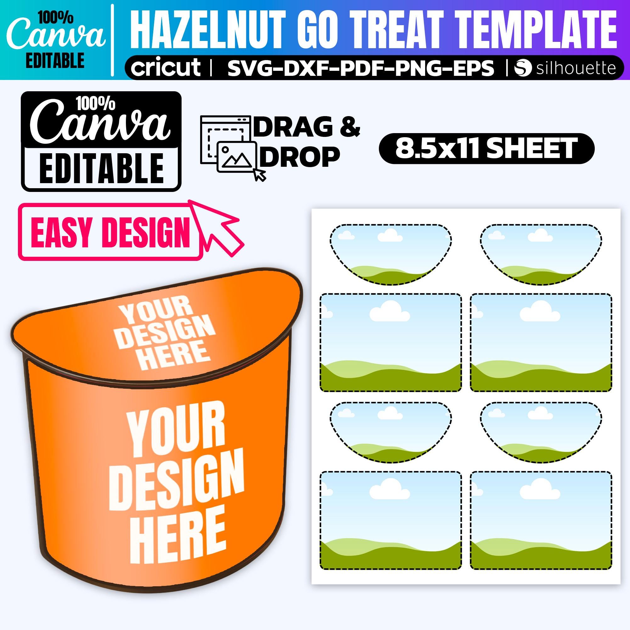 Hazelnut Go Label Template Svg, Hazelnut Go Wrapper, Hazelnut Go Sticker, Hazelnut Spread Labels, Party Favor, Party Gift Sticker