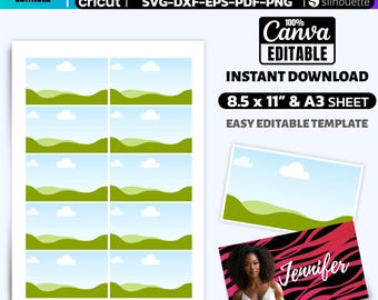 Modelo de cartão de visita editável, design Canva (PDF, SVG, PNG)