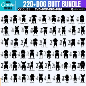Dog Butt Svg, Dog Svg, Dog Silhouette Svg, Dog Cut File, dog svg bundle, dog silhouette, Dog Butt Silhouette Svg, Dog Leash Holder