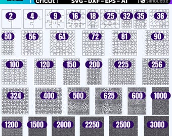 Puzzle Template Bundle | 33 Jigsaw Laser-Cricut Cutting Files