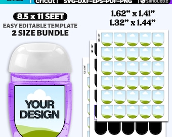 Modelo de etiqueta para mini álcool em gel editável no Canva, adesivo para frasco de álcool em gel de bolso, álcool em gel pequeno, modelo para lembrancinha de festa