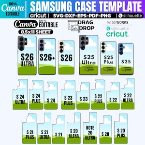 Galaxy Phone Case Template Bundle | Canva Editable | S20 - S26 Ultra Plus | Cricut Silhouette Sublimation