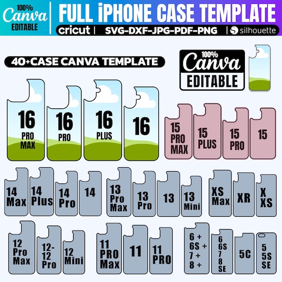 iPhone Case Canva Template Mega Bundle, Phone Case Template Full Bundle, iPhone Case Svg, iPhone Sublimation Template, iPhone Blank Template