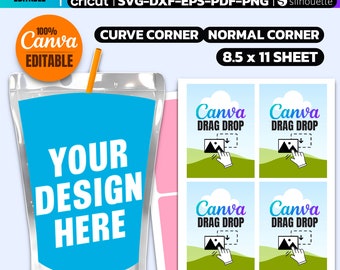 Capri Juice Label Template: Canva Party Favors (Digital Download)