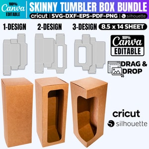 20 Oz Skinny Tumbler Box Vorlage svg, Tumbler Box svg, Tall Box Vorlage svg, Geschenkbox svg, Cricut Tumbler Vorlage, Tumbler Canva Vorlage