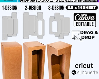 20 Oz Skinny Tumbler Box Template SVG: Cricut & Canva (Digital Download)
