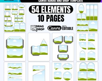 Junk Journal Kit Canva Templates Bundle, Printable Journal Pages, Drag & Drop Template