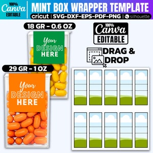 Mint Label Template, Mint Sticker Label, Mint Box Wrapper Template Bundle, Canva Mint Label Template, Blank Mint Label, Party Favors Gift