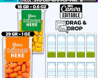 Mint Box Wrapper Template Bundle: Canva Label, Party Favors (Digital Download)