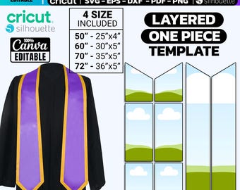 Graduation Stole Template Bundle: Canva Editable, SVG, PNG, PDF (Digital Download)