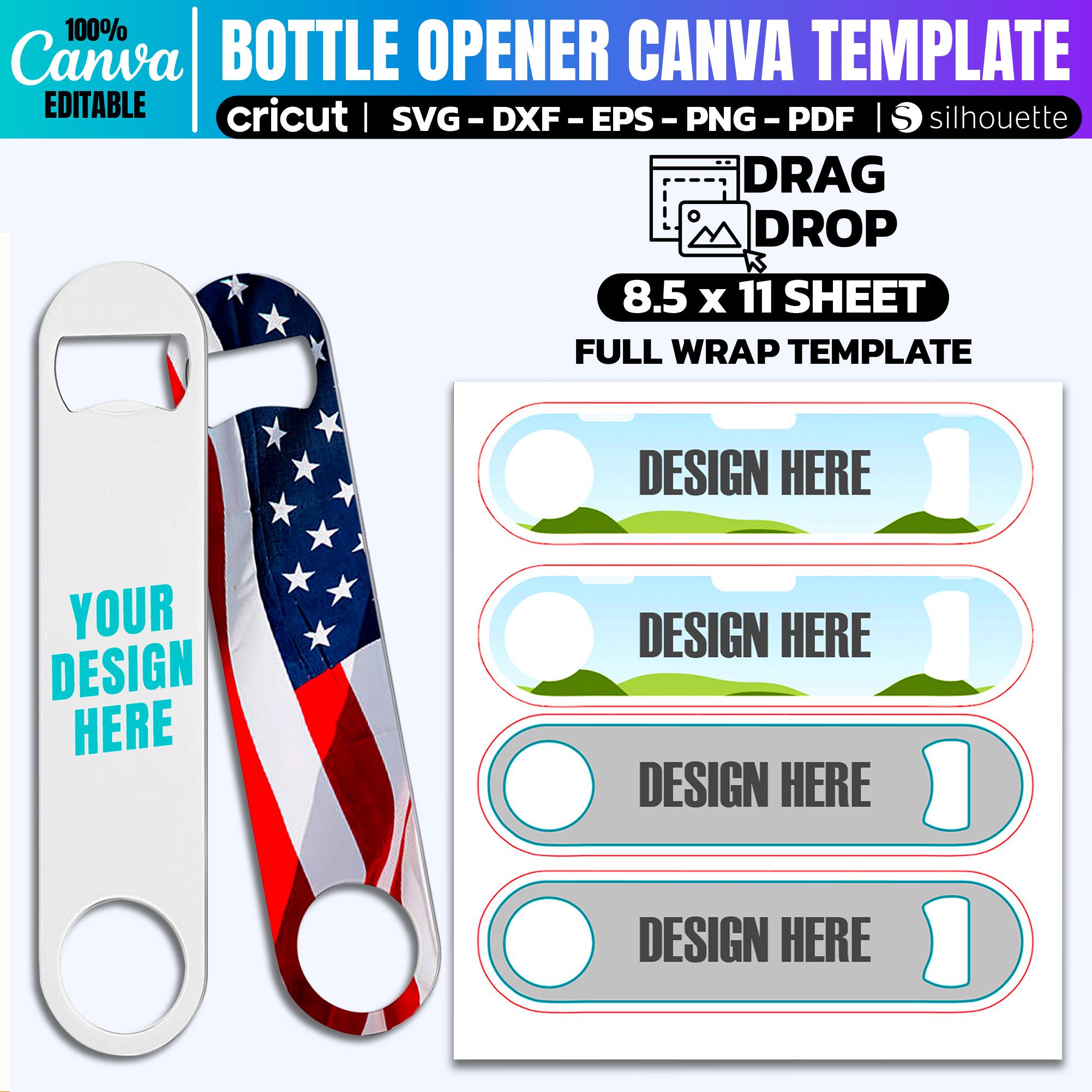 Stainless Steel Bottle Opener Template: Canva, SVG, Laser File (Digital Download)