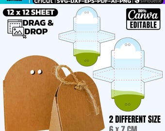 Mini Party Favor Box Template: SVG, Cricut, Canva Editable (Digital Download)