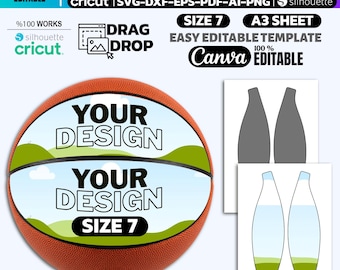 Size 7 Basketball Panel Template | Basketball Design | Canva Editable | A3 Print | Digital Download