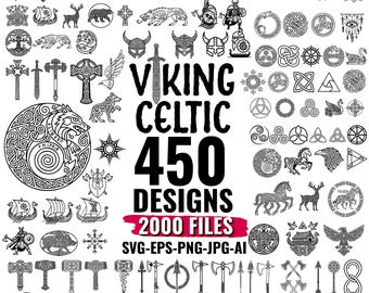 460 Viking Celtic SVG Mega Bundle | Norse Runes, Celtic Knots & Ancient Symbols | Laser Engraving, Tattoo-Craft Files