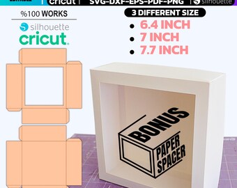 スペーサー付きシャドー ボックス、3 mm (1/8 インチ) MDF または合板
