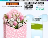 Envelope Flower Box Template SVG, Canva Editable Gift Box, Cricut Silhouette Cut File