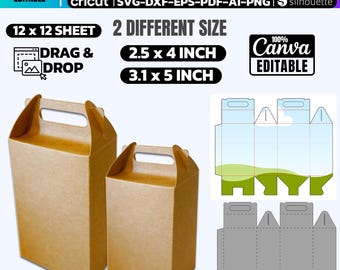 Tall Gable Box Template: Party Favor Box SVG Bundle (Digital Download)