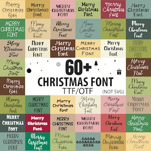 Merry Christmas Font Bundle, Christmas Font, Holiday Font, Winter Font, Cricut Font, Canva Font,  Xmas Font, Procreate Font, Snow Font
