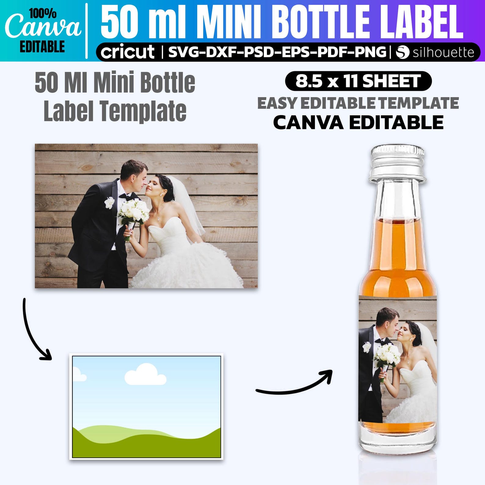 Mini Wine Labels Mini Wine Bottle Label Template – Editable Wedding Favor Tags (canva ...