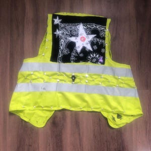 Punk Altered x High Vis Safety Jacket Studded Patch Jacket with Hand Sewn Pockets, Patches, Studs and More