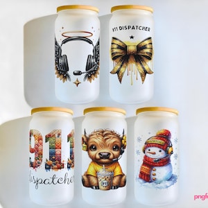 911 Dispatcher Glass Can Wrap Bundle: Operator Tumbler PNG 16oz (Digital Download)