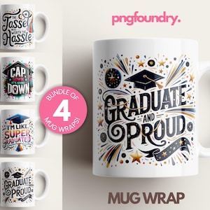 Graduation Mug Wrap Bundle, Graduation Gift Mug Sublimation Wrap, Class of 2025 PNG Cup Wrap, 11oz 12oz 15oz Graduation Mug Templates