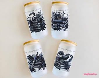 Morally Grey Book Club Glass Can Wrap: Dark Romance PNG 16oz (Digital Download)