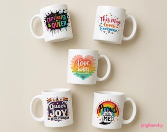Pride Mug Wrap Bundle, LGBT Love is Love Designs (PNG)