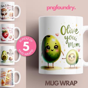 Funny Mom Mug PNG Bundle: Mother&#39;s Day Coffee Mug Wrap, 11oz-15oz (Digital Download)