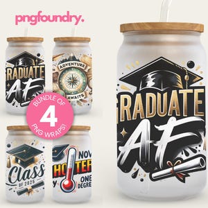 Graduation Tumbler Wrap Bundle: Class of 2025 PNG 16oz (Digital Download)