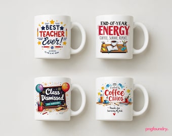 Teacher Mug Wrap Bundle: Appreciation PNG Designs 11oz 12oz 15oz (Digital Download)